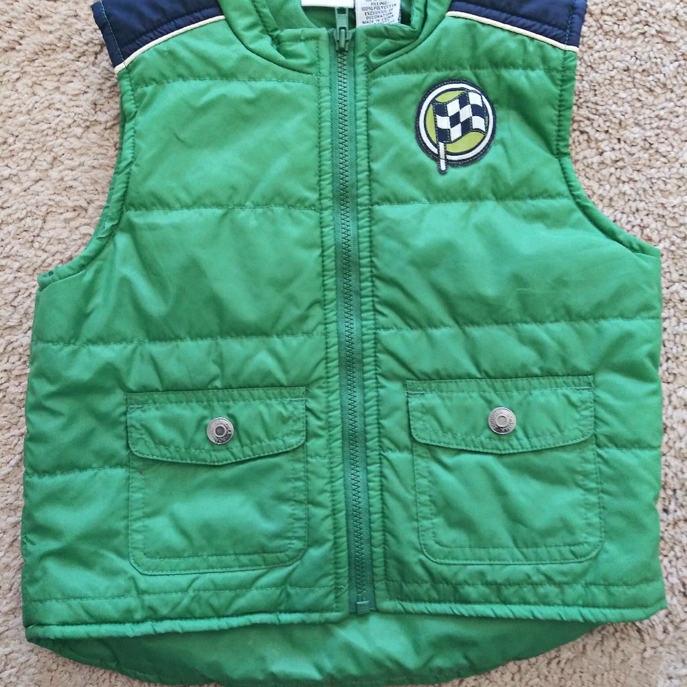 Sonoma boys Green and Blue race car vest!